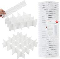 flytianmy 40pcs adjustable drawer dividers – organize socks, underwear, makeup, kitchen, bedroom, dresser – white логотип