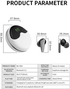 img 1 attached to 🎧 Премиум Беспроводные наушники True Wireless: Bluetooth 5.1 TWS Стерео наушники с сенсорным управлением, защита IPX5 от воды и беспроводной зарядный кейс - Совместимы с iPhone/Android