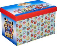 🐾 fhe paw patrol mighty pups kids' storage ottoman bench chest, 24 x 15 x 15 inches, durable fabric canvas, foldable, convenient for toy storage, seating, foot rest, playroom, bedroom logo