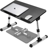 💻 flexzion laptop tray bed desk: adjustable folding stand for sofa, bed, table & writing - black s logo