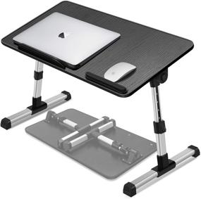 img 4 attached to 💻 Flexzion Laptop Tray Bed Desk: Adjustable Folding Stand for Sofa, Bed, Table & Writing - Black S