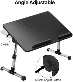 img 1 attached to 💻 Flexzion Laptop Tray Bed Desk: Adjustable Folding Stand for Sofa, Bed, Table & Writing - Black S