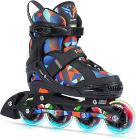 img 4 attached to Adjustable Inline Skates for Kids with Light up Wheels - Roller Blades for Girls, Boys & Women (FIHUNY)