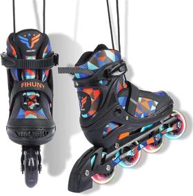 img 3 attached to Adjustable Inline Skates for Kids with Light up Wheels - Roller Blades for Girls, Boys & Women (FIHUNY)