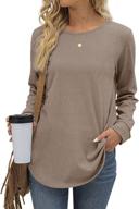 aokosor women's long sleeve tops - casual crewneck tunic sweatshirts for leggings logo