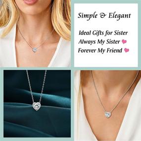 img 3 attached to Sincere Christmas Gifts for Sister: Round & Heart CZ Crystal Necklace for Women and Girls – Perfect Birthday Jewelry Gift for Sister