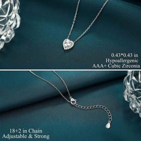 img 2 attached to Sincere Christmas Gifts for Sister: Round & Heart CZ Crystal Necklace for Women and Girls – Perfect Birthday Jewelry Gift for Sister