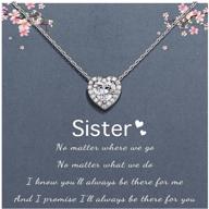 sincere christmas gifts for sister: round & heart cz crystal necklace for women and girls – perfect birthday jewelry gift for sister logo