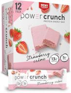 🍓 delicious strawberry cream power crunch whey protein bars - high protein snacks (12 count, 1.4 ounce) logo