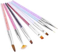 💅 7pcs nail art brushes set: perfect for acrylic application - ideal for nail art learners and beginners logo