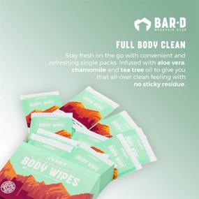 img 2 attached to 🌿 Bar-D Cleansing Face & Body Wipes - Biodegradable Shower Wipes with Tea Tree Oil & Aloe Vera (20 count/box) for Women and Men