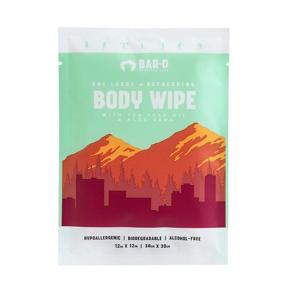 img 3 attached to 🌿 Bar-D Cleansing Face & Body Wipes - Biodegradable Shower Wipes with Tea Tree Oil & Aloe Vera (20 count/box) for Women and Men