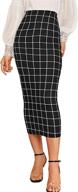 👗 verdusa women's plaid bodycon midi skirt with elastic waist - elegant style logo