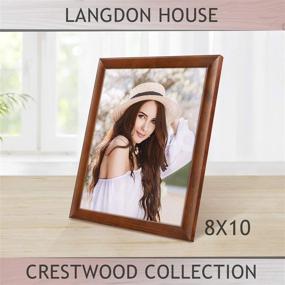 img 1 attached to 🖼️ Langdon House 8x10 Picture Frame - Cherry Stained Solid Wood Traditional Photo Frame with Wall Mount Hooks and Table Top Easel - Crestwood Collection (1 Pack)