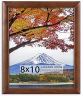 🖼️ langdon house 8x10 picture frame - cherry stained solid wood traditional photo frame with wall mount hooks and table top easel - crestwood collection (1 pack) логотип