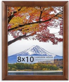 img 4 attached to 🖼️ Langdon House 8x10 Picture Frame - Cherry Stained Solid Wood Traditional Photo Frame with Wall Mount Hooks and Table Top Easel - Crestwood Collection (1 Pack)