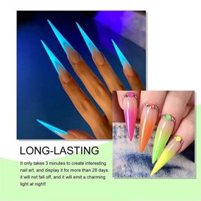 img 2 attached to Vrenmol Glow in the Dark Gel Nail Polish Set - 6 Colors Luminous Neon Gel Polish Set with Soak Off UV Glow Effect - Halloween Nail Art Kit