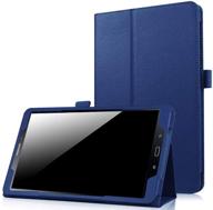 📚 ekvinor dark blue premium pu leather folio smart stand case cover for samsung galaxy tab a 10.1 (2016), 10.1 inch tablet (sm-t580/t585, no s pen version) logo