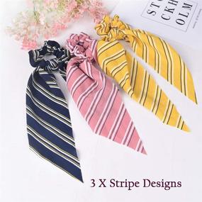 img 1 attached to 🌸 Set of 12 Hair Scrunchies with Chiffon Floral Designs - Versatile Vintage Accessories for Women and Girls, Perfect as Ponytail Holders or Hair Bands