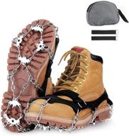 🧗 crampons ice snow cleats: 19-spike stainless steel for enhanced traction in walking, jogging, climbing, and hiking logo