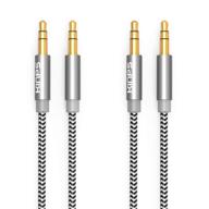 🎧 kinps 3.5mm stereo audio cable, male to male aux cord for phones, headphones, speakers, tablets, pcs, mp3 players and more - 2 pack, 10ft/3m, gray logo