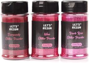 img 4 attached to LET'S RESIN Red Glitter Powder Set: Fine Glitter Powder with 3 Theme Colors, Perfect for Resin, Slime, Tumblers, and Painting Arts