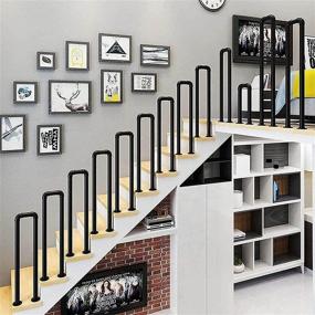 img 2 attached to 🔒 Industrial Wrought Iron Stair Handrail: Matte Black U-Shaped Railing for Safety and Support Indoor/Outdoor - Ideal for Gardens, Lofts, Corridors, Villas, Hotels, Elderly and Children's Safety