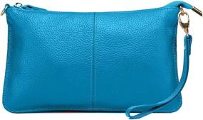 img 4 attached to 👛 Genuine Leather Women's Wristlet Clutch Wallet: Stylish Crossbody Shoulder Bag for Party & Wedding