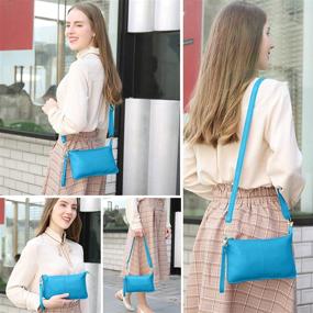 img 2 attached to 👛 Genuine Leather Women's Wristlet Clutch Wallet: Stylish Crossbody Shoulder Bag for Party & Wedding
