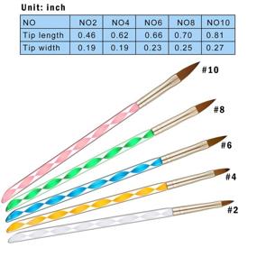 img 3 attached to Полный набор ручек для маникюра: 10-предметный набор с лайнер-кисточками, точечными карандашами для гелиевой росписи и акриловыми кисточками для маникюра (набор стиля 1)