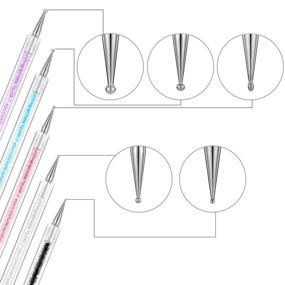 img 1 attached to Полный набор ручек для маникюра: 10-предметный набор с лайнер-кисточками, точечными карандашами для гелиевой росписи и акриловыми кисточками для маникюра (набор стиля 1)