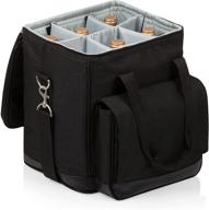 🍷 legacy - cellar insulated wine tote by picnic time brand, black, 12.5 x 11 x 13 inches логотип