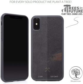 img 1 attached to 🌋 Woodcessories - iPhone X/Xs EcoBump Stone Case, Real Stone (Volcano Black)