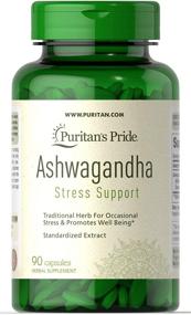 img 1 attached to 💪 Ashwagandha Root Extract 750mg: Powerful Ayurvedic Stress Support Herb in 90 Vegi Caps by Puritan's Pride®
