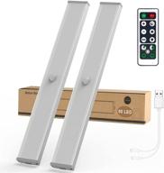 80-led rechargeable under cabinet lights with motion sensor - dimmable wireless stick-on magnetic closet light for kitchen, wardrobe, closet, stairs (2 pack) логотип