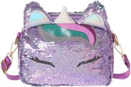 aocina unicorn sequin crossbody bags for little girls and teens - cute girls' purse logo