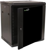 navepoint 12u wall mount network server cabinet rack enclosure with glass door and locking mechanism logo