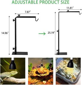 img 2 attached to 🔥 Altobooc Heavy Duty Adjustable Floor Heat Lamp Stand for Reptile & Amphibian Terrariums and Other Cold Blooded Animal Enclosures with 10 x Reusable Fastening Cables & Metal Lamp Hook: Ultimate Heating Solution for Reptiles and Cold Blooded Pets