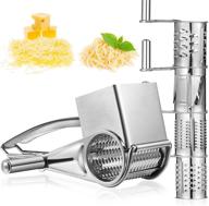 rotary grater stainless steel handheld rotating cheese grater with 4 drum drums for hard cheese grating chocolate nuts kitchen tool logo