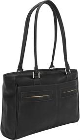 img 4 attached to 👜 Piel Leather Women's Laptop Tote Bag with Multiple Pockets, Black, Universal Size