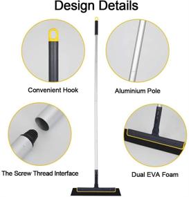 img 2 attached to 🧹 Yocada Floor Squeegee Broom: Ideal for Effortless Cleaning in Showers, Bathrooms, Kitchens, Tiles, and Home Surfaces - Tackle Pet Hair, Fur, Water, Foam, and More! Long Adjustable Handle, Removable Anti-Static 51in Pole