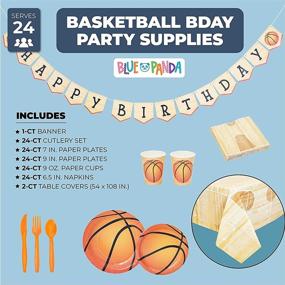 img 3 attached to 🏀 Basketball Themed Birthday Party Pack - Dinnerware Set and Banner for 24 Guests (171 Pieces)