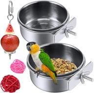 🐦 hercocci stainless steel bird feeder dish cup for parrots - food bowl with clamp holder, water cage bowl for parakeets, lovebirds, conures, cockatiels, budgies, and chinchillas logo