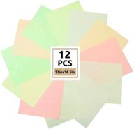 🎨 12-pack 12" x 16.5" glowing feilian vinyl film bundle - pu iron on vinyl for t-shirt with heat transfer, 6 assorted colors htv vinyl for cricut (6 assorted colour) logo