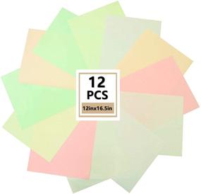 img 4 attached to 🎨 12-Pack 12" x 16.5" Glowing Feilian Vinyl Film Bundle - PU Iron on Vinyl for T-Shirt with Heat Transfer, 6 Assorted Colors HTV Vinyl for Cricut (6 Assorted Colour)