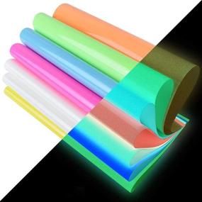 img 2 attached to 🎨 12-Pack 12" x 16.5" Glowing Feilian Vinyl Film Bundle - PU Iron on Vinyl for T-Shirt with Heat Transfer, 6 Assorted Colors HTV Vinyl for Cricut (6 Assorted Colour)