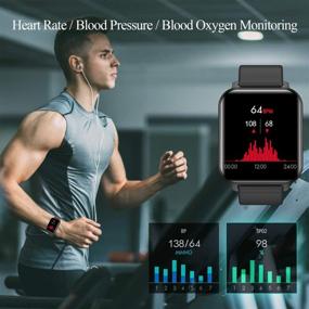 img 2 attached to 💪 PUZESHUN Fitness Tracker: IP68 Waterproof Smart Watch with Sleep Monitor, 24 Sports Modes, and Full Screen Touch Pedometer for Android and iOS