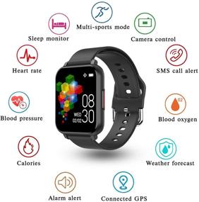 img 3 attached to 💪 PUZESHUN Fitness Tracker: IP68 Waterproof Smart Watch with Sleep Monitor, 24 Sports Modes, and Full Screen Touch Pedometer for Android and iOS