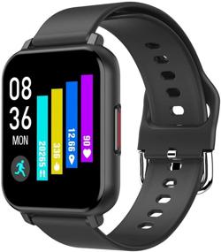 img 4 attached to 💪 PUZESHUN Fitness Tracker: IP68 Waterproof Smart Watch with Sleep Monitor, 24 Sports Modes, and Full Screen Touch Pedometer for Android and iOS