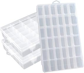 img 4 attached to 📦 36-Compartment Plastic Jewelry Organizer Storage Box with Adjustable Dividers - Pack of 3